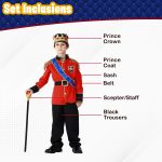 ⁦فستان تنكري بتصميم الملك الاوروبي للاولاد من هوم سمارت، زي الامير الساحر للحفلات وهدية عيد الميلاد⁩ - الصورة ⁦3⁩