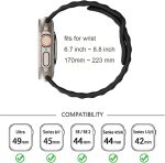 ⁦سوار ساعة رياضي متوافق مع سوار ساعة الترا 49 ملم 45 ملم 44 ملم 42 ملم للرجال، اساور معصم بديلة من السيليكون الناعم المقاوم للماء لسلسلة ساعات 8 7 6 5 اس اي الترا⁩ - الصورة ⁦4⁩