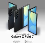⁦سبايجن حافظة اير فيت برو ماج فيت لسامسونج جالاكسي Z فولد 7 معتمدة من كيو اي 2.1 [متوافقة مع ماج سيف] غطاء (2025) تغطية مفصلية - اسود⁩ - الصورة ⁦2⁩
