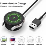 ⁦شاحن ساعة USB نوع C لساعة جالكسي 7/6 كلاسيك/6/5 برو/5/4/4 كلاسيك/3/اكتيف 2/اكتيف 1، 1 متر/3.3 قدم، شاحن جالكسي مغناطيسي (USB اسود، 50 سم)⁩ - الصورة ⁦6⁩