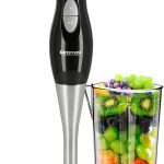 كريبتون خلاط يدوي قوي 200 واط | خلاط يدوي للغمر | ستانلس ستيل | كوب 500 مل | مثالي للعصائر والمخفوقات وطعام الاطفال والحساء وطحن المكونات والخضروات والفواكه - ضمان لمدة عامين