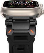 ⁦دادو سوار رياضي مطاطي متوافق مع ساعة ابل سلسلة الترا 2 | 9 | 8 الترا | 8 | 7 | 6 | 5 49/45/44/42 ملم، سوار مطاطي فاخر مع موصل معدني⁩ - الصورة ⁦4⁩