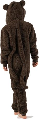 ⁦زي تنكري للاطفال بتصميم قرد بني الكل في واحد مناسب ليوم الكتاب العالمي للاولاد والبنات من الصوف الناعم مع ذيل بمقاسات الاطفال من سن 2-13 سنة⁩ - الصورة ⁦6⁩