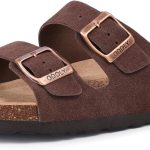 صندل نسائي بنعل قدم من الفلين من اودولي، صندل صيفي يدعم قوس القدم في الهواء الطلق مع مشبك قابل للتعديل