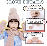⁦طقم قبعة شتوية ووشاح وقفازات للاطفال الصغار من تيريفي، قبعة صغيرة محبوكة من الصوف لتدفئة الرقبة وقفازات دافئة للاولاد بعمر 2-7 سنوات - خامة دافئة وناعمة⁩ - الصورة ⁦6⁩