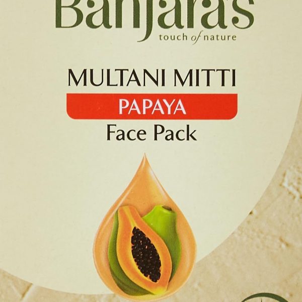 بنجارا ميتي مع البابايا من ملتاني - عبوة للوجه - بشرة شفافة وخالية من العيوب - 100 جرام هيربالز