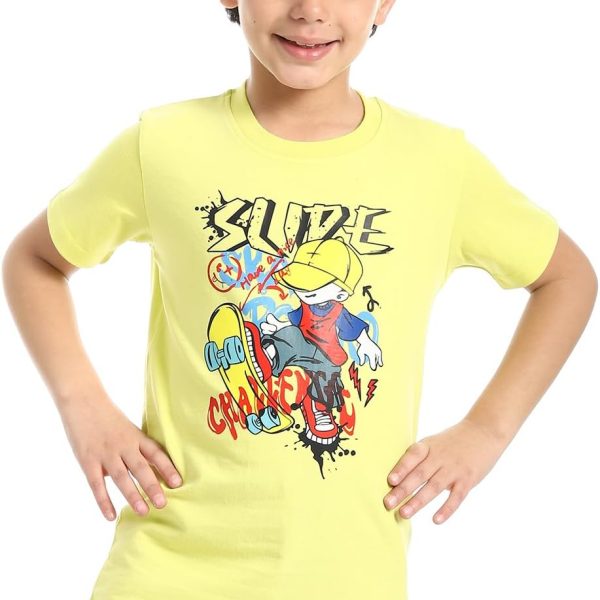 تيشرت عصري باكمام قصيرة ورقبة دائرية للاولاد