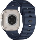 سوار ساعة رياضي متوافق مع سوار ساعة الترا 49 ملم 45 ملم 44 ملم 42 ملم للرجال، اساور معصم بديلة من السيليكون الناعم المقاوم للماء لسلسلة ساعات 8 7 6 5 اس اي الترا