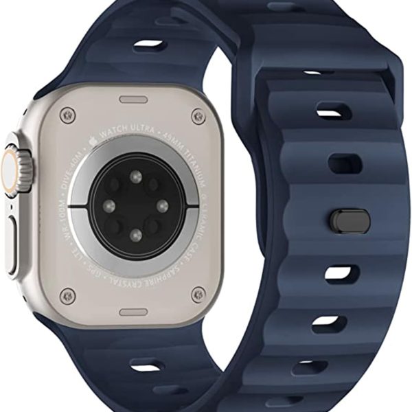 سوار ساعة رياضي متوافق مع سوار ساعة الترا 49 ملم 45 ملم 44 ملم 42 ملم للرجال، اساور معصم بديلة من السيليكون الناعم المقاوم للماء لسلسلة ساعات 8 7 6 5 اس اي الترا