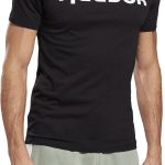 ريبوك تي شيرت رجالي باكمام قصيرة مطبوع عليه شعار ريبوك Linear (عبوة من قطعة واحدة)