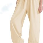 بنطلون رياضي فضفاض صيفي خفيف الوزن مع جيوب، بنطلون رياضي بارجل واسعة ضيقة من الاسفل للبنات، سروال رقص هيب هوب للبنات بعمر 3-14 سنة