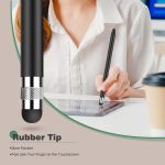⁦اقلام ستايلس لشاشات اللمس، قلم تابلت عالمي سعوي 2 في 1 لاجهزة ايفون/ايباد/برو/ميني/اير/سامسونج/تابلت مع 6 رؤوس بديلة (اسود + ذهبي وردي)⁩ - الصورة ⁦2⁩