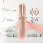 ⁦ستارومينت مكنسة كهربائية يدوية محمولة للغبار وشعر الحيوانات الاليفة والاوساخ وداخل السيارة، خفيفة الوزن وسهلة الاستخدام، تصميم مدمج وبطارية قابلة لاعادة الشحن مع كيبل USB-C - زهري⁩ - الصورة ⁦4⁩