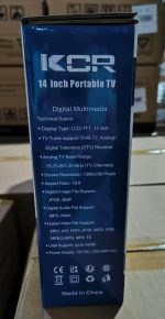 ⁦تلفزيون كيه سي ار 14 بوصة LED HD مع موالف رقمي، HDMI، USB، جهاز تحكم عن بعد، محمول، لغرفة النوم، المطبخ، ار في⁩ - الصورة ⁦8⁩
