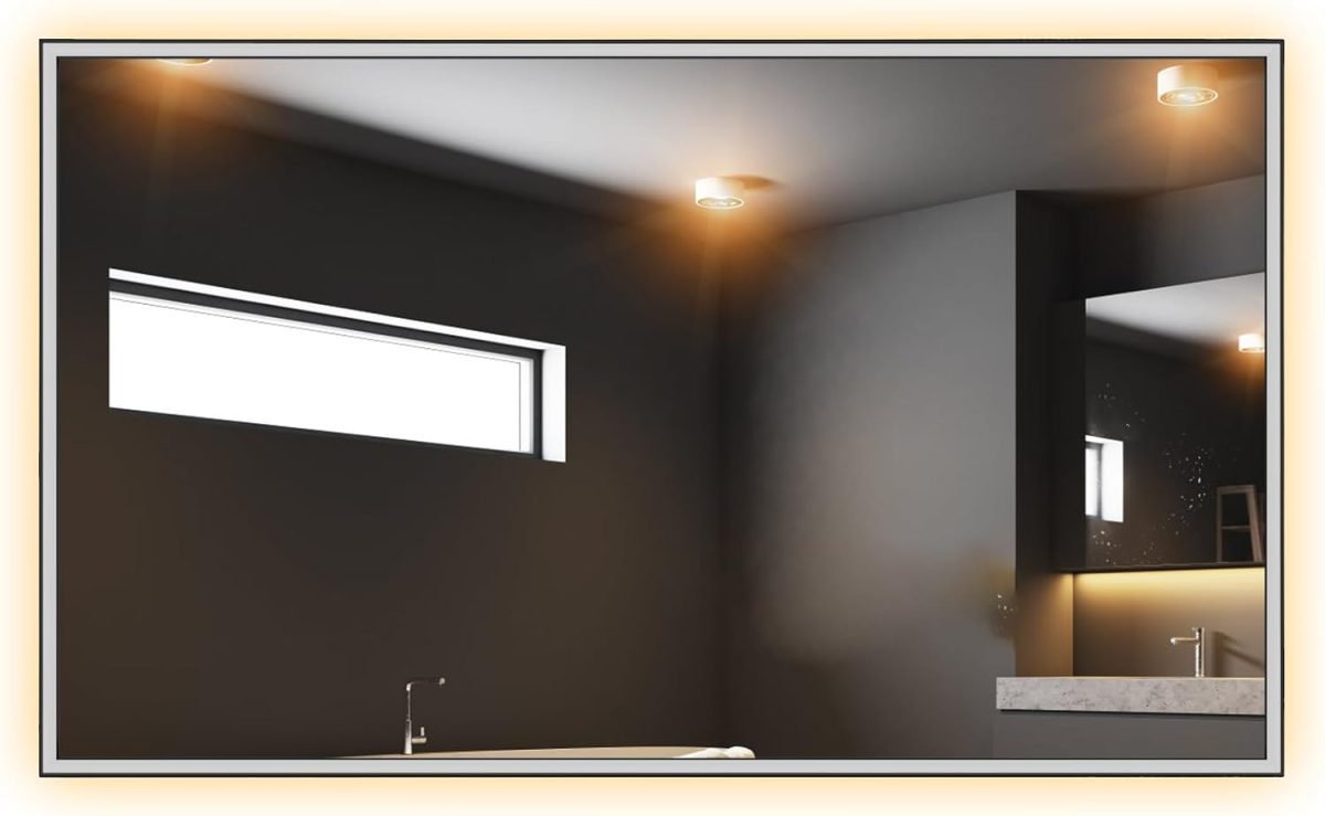 إليكسونج تلفزيون ذكي بمراة سبا مقاس 43 بوصة مع اضاءة LED بدقة 4 كيه الترا اتش دي بتصميم عصري ونتفليكس ويوتيوب