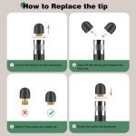 ⁦اقلام ستايلس لشاشات اللمس، قلم تابلت عالمي سعوي 2 في 1 لاجهزة ايفون/ايباد/برو/ميني/اير/سامسونج/تابلت مع 6 رؤوس بديلة (اسود + ذهبي وردي)⁩ - الصورة ⁦7⁩