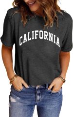 تي شيرت نسائي عصري برسومات من ليندوسيتا، تي شيرت صيفي لطيف كاجوال باكمام قصيرة للبنات في سن المراهقة