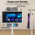 ⁦تلفزيون LCD ذكي محمول بشاشة لمس 24 بوصة مع عجلات - شاشة اندرويد لاسلكية مع حامل دوار كامل، بطارية مدمجة، HDMI، USB، تحكم صوتي | شاشة LCD محمولة للمنزل والمكتب⁩ - الصورة ⁦5⁩
