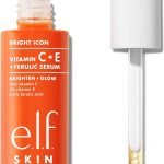e.l.f. سيروم فيتامين C + E + فيروليك من سكين برايت ايكون، سيروم لتفتيح وتهدئة الوجه، يساعد على توحيد لون البشرة، نباتي ولم يتم اختباره على الحيوانات، 1.0 اونصة سائلة