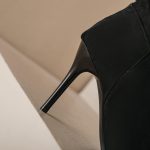 ⁦حذاء برقبة طويلة حتى الركبة للنساء سهل الارتداء بكعب مدبب ومقدمة مدببة⁩ - الصورة ⁦2⁩