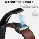 ⁦ياردوبي سوار ساعة جلدي مغناطيسي متوافق مع سوار ساعة ابل 49 ملم 45 ملم 44 ملم 42 ملم، جلد طبيعي مع ابزيم مغناطيسي متوافق مع ساعة ابل الترا/2 10/9/8/7/6/5/4/3/2/1 (بني)⁩ - الصورة ⁦2⁩