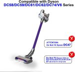 ⁦ديفيوري فرشاة مكنسة كهربائية مع مصابيح امامية للخشب الصلب والسجاد لسلسلة دايسون V6 DC59 DC61 DC62 V6 DC74، فوهة بديلة مطورة بمحرك مع بكرة ناعمة وشعيرات من البولي بروبيلين.⁩ - الصورة ⁦4⁩