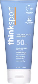واقي شمسي بعامل وقاية من الشمس بدرجة 50 من ثينك سبورت، 177 مل 6 Fl Oz
