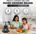 ⁦بريثي مطحنة خلاط كوزمو بلاستيكية للمطبخ من زودياك، 5 برطمانات 750 واط (عصارة سوبر استخراج، برطمان ماستر شيف + برطمان محضر طعام)، اسود (Mg236)⁩ - الصورة ⁦7⁩