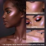 ⁦8 Color Face Cheek Highlighter Makeup Palette Shimmer Glitter Iridescent Multichrome Holographic Eyeshadow Palette Purple Rainbow Glitter Highlighter Makeup Highlight and Contour Chrome Eye Make up⁩ - الصورة ⁦5⁩