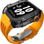 دادو مجموعة تعديل فاخرة متوافقة مع ساعة ابل سلسلة الترا 2 | 9 | 8 الترا | 8 | 7 | 6 | 5، سوار مطاطي مع حافظة