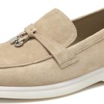 بيو توداي حذاء لوفر مسطح من الشمواه للنساء، حذاء بيني بدون كعب سهل الارتداء، حذاء جلدي مريح للقيادة للنساء، حذاء كاجوال للعمل والمكتب