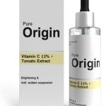 سيروم الوجه بفيتامين سي 15% + مستخلص الطماطم من بيور اوريجين | لتفتيح البشرة | يقلل من البقع الداكنة | يحمي البشرة الضارة بالبيئة | صديق للبيئة | مصدق عليه سريريًا | 30 مل