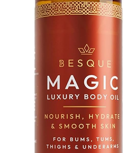 زيت الجسم ماجيك من بيسك، 3.38 اونصة سائلة، زيت الجسم بعد الاستحمام للنساء، مرطب للعناية بالبشرة لكامل الجسم الذي يملأ البشرة ويشدها ويثبتها بمكونات طبيعية، هدايا سبا فاخرة - عبوة من قطعة واحدة