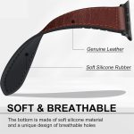 ⁦ياردوبي سوار ساعة جلدي مغناطيسي متوافق مع سوار ساعة ابل 49 ملم 45 ملم 44 ملم 42 ملم، جلد طبيعي مع ابزيم مغناطيسي متوافق مع ساعة ابل الترا/2 10/9/8/7/6/5/4/3/2/1 (بني)⁩ - الصورة ⁦3⁩