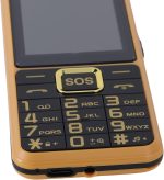 ⁦جيني جوال محمول بمفتاح كبير، صوت مرتفع، اعلان صوتي رفيع للغاية، مفتاح كبير عملي بي تي 2.6 انش، 2 مصباح يدوي للسفر والمنزل (ذهبي)⁩ - الصورة ⁦8⁩