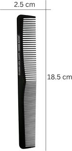 ⁦مجموعة امشاط حلاقة ماكي برو مكونة من 5 قطع من جاسون - مقاومة للحرارة حتى 240 درجة مئوية للكيراتين وكي الشعر - امشاط قص الكربون + مشابك تقسيم - ادوات تصفيف متينة مضادة للكهرباء الساكنة (اسود)⁩ - الصورة ⁦3⁩