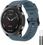 ⁦سوار ساعة سيليكون ناعم 22 ملم من فانكل، متوافق مع جارمين فينيكس 7/فينيكس 6 برو/فينيكس 6/فينيكس 5 بلس/فينيكس 5/فوررنر 955/945/935/ايبيكس/ديسنت جي 1/ابروتش S60/كواتيكس 5⁩ - الصورة ⁦2⁩