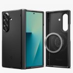 سبايجن حافظة اير فيت برو ماج فيت لسامسونج جالاكسي Z فولد 7 معتمدة من كيو اي 2.1 [متوافقة مع ماج سيف] غطاء (2025) تغطية مفصلية - اسود