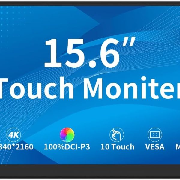 ماجدوك شاشة لمس 14 انش 4 كيه، 3840 × 2160، شاشة لمس سعوية 10 نقاط، مكبرات صوت مدمجة، فيسا، شاشة عرض تجارية (OLED 3840 × 2160، 15.6 انش)