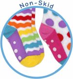 ⁦جوارب طويلة للركبة من Jefferies Socks للبنات بألوان قوس قزح زغب ملون عبوة من قطعتين⁩ - الصورة ⁦3⁩