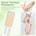 ⁦مكبين مجموعة زيت الخروع مكونة من 9 قطع، تتضمن عبوة للعين ووسادات للركبة والساق، عبوة قدم واكياس تخزين للغسيل، قطن كاكي قابل لاعادة الاستخدام والغسل في الغسالة لتخفيف الجسم بالكامل⁩ - الصورة ⁦4⁩