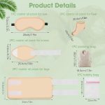 ⁦مكبين مجموعة زيت الخروع مكونة من 9 قطع، تتضمن عبوة للعين ووسادات للركبة والساق، عبوة قدم واكياس تخزين للغسيل، قطن كاكي قابل لاعادة الاستخدام والغسل في الغسالة لتخفيف الجسم بالكامل⁩ - الصورة ⁦8⁩