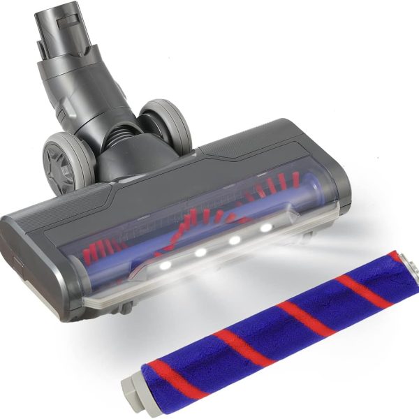 ديفيوري فرشاة مكنسة كهربائية مع مصابيح امامية للخشب الصلب والسجاد لسلسلة دايسون V6 DC59 DC61 DC62 V6 DC74، فوهة بديلة مطورة بمحرك مع بكرة ناعمة وشعيرات من البولي بروبيلين.