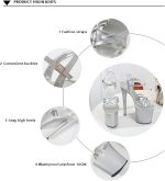 ⁦صندل نسائي من موديل كات ووك بكعب عالي 20 سم، صندل بكعب عالي وحزام متقاطع، صندل لحفلات الرقص⁩ - الصورة ⁦3⁩