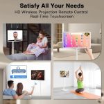 ⁦تلفزيون LCD ذكي محمول بشاشة لمس 24 بوصة مع عجلات - شاشة اندرويد لاسلكية مع حامل دوار كامل، بطارية مدمجة، HDMI، USB، تحكم صوتي | شاشة LCD محمولة للمنزل والمكتب⁩ - الصورة ⁦4⁩