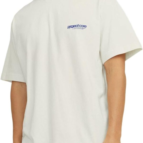 جاك اند جونز تي شيرت جيه كونيون مطبوع على الظهر باكمام قصيرة وقبة دائرية ضيقة للرجال من جوكونيون، متوفر دائما في المخزون (عبوة من قطعة واحدة)