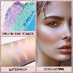 ⁦8 Color Face Cheek Highlighter Makeup Palette Shimmer Glitter Iridescent Multichrome Holographic Eyeshadow Palette Purple Rainbow Glitter Highlighter Makeup Highlight and Contour Chrome Eye Make up⁩ - الصورة ⁦6⁩