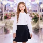 ⁦سولوكوت بلوزة قطن باكمام طويلة وازرار امامية للزي المدرسي للفتيات لفصل الربيع والصيف⁩ - الصورة ⁦6⁩