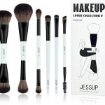 جيسوب مجموعة فرش مكياج من 6 قطع مزدوجة الجوانب لكريم الاساس والكونتور والبلش والهايلايت وفرشاة ظلال العيون وفرشاة مكياج من الالياف النباتية T501
