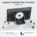 ⁦بويفون تلفزيون محمول 15.6 انش مع هوائي، مشغل دي في دي مدمج، بطارية 5000mAh، يدعم مدخل HDMI/USB/TF/AV وتنسيقات اقراص متعددة، مجموعة دي في دي صغيرة للتخييم والفناء والمطبخ ار في، اسود⁩ - الصورة ⁦4⁩